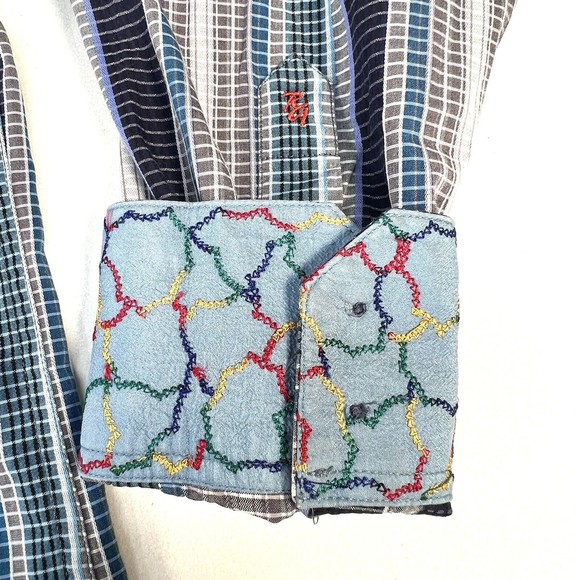 Robert Graham Long Sleeve Knowledge Wisdom Truth Mens L Flip Cuff StripeRainbows - Picture 4 of 16